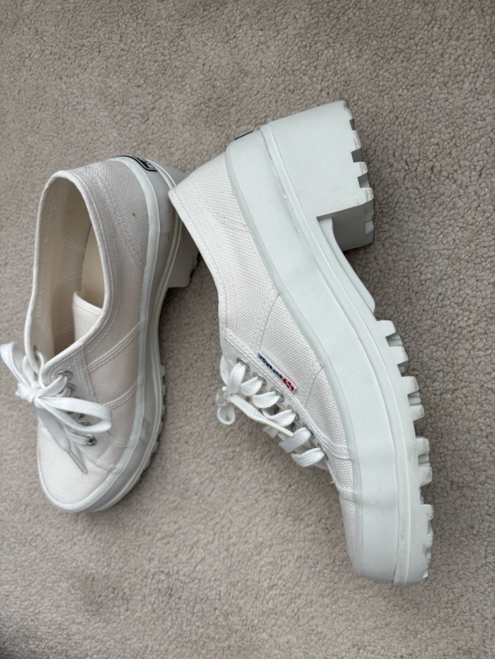 Superga White Low-Top Canvas Sneakers